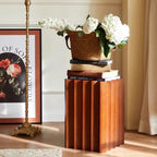 Square Solid Wood Side Table for Living Room