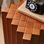 Square Solid Wood Side Table for Living Room