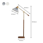 Brown Adjustable Metal Balance Arm Floor Lamp for Living Room
