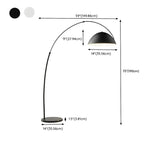 Large Modern Minimalist Adjustable Metal Arc Dome Floor Lamp