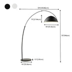 Large Modern Minimalist Adjustable Metal Arc Dome Floor Lamp