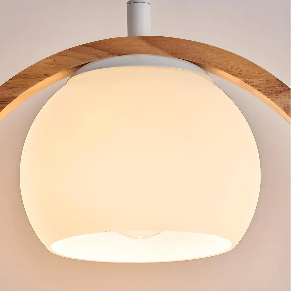 Creative Wooden Ring Wall Sconce with Bird for Living Room