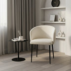 Modern Chenille Upholstered  Metal Leg Dining Chair