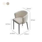 Modern Chenille Upholstered  Metal Leg Dining Chair