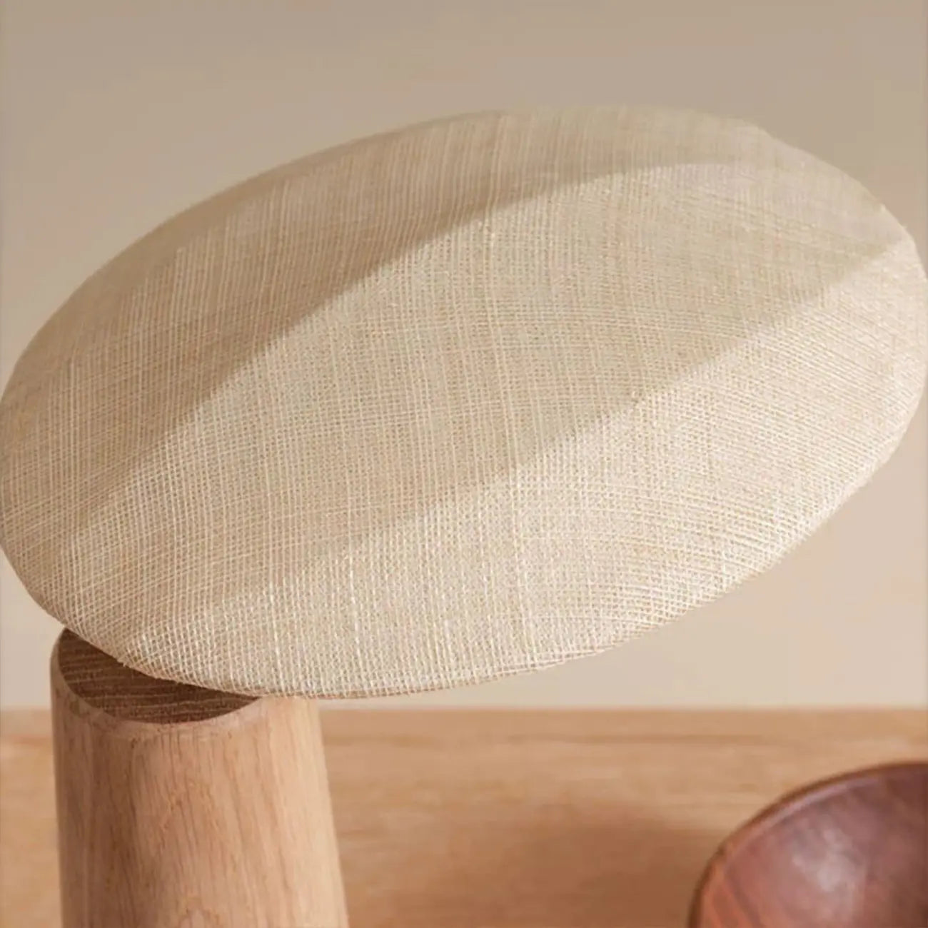 Nordic Flax Shade Natural Wood Table Lamp for Bedroom