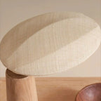 Nordic Flax Shade Natural Wood Table Lamp for Bedroom