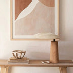 Nordic Flax Shade Natural Wood Table Lamp for Bedroom