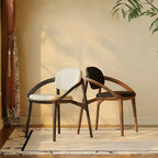 Mid-Century Modern Wooden Dining Chair with Arms