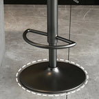 Glam Metal Round Adjustable Bar Stools with Cushions for Kitchen