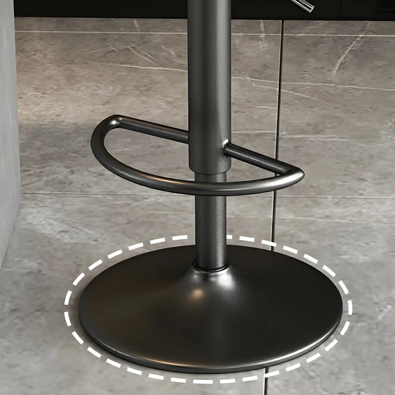 Glam Metal Round Adjustable Bar Stools with Cushions for Kitchen