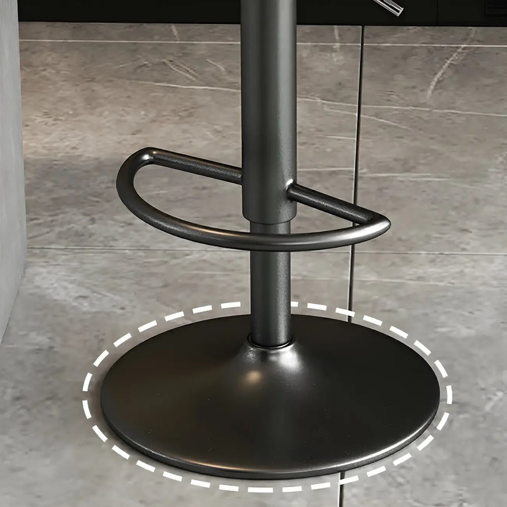 Glam Metal Round Adjustable Bar Stools with Cushions for Kitchen