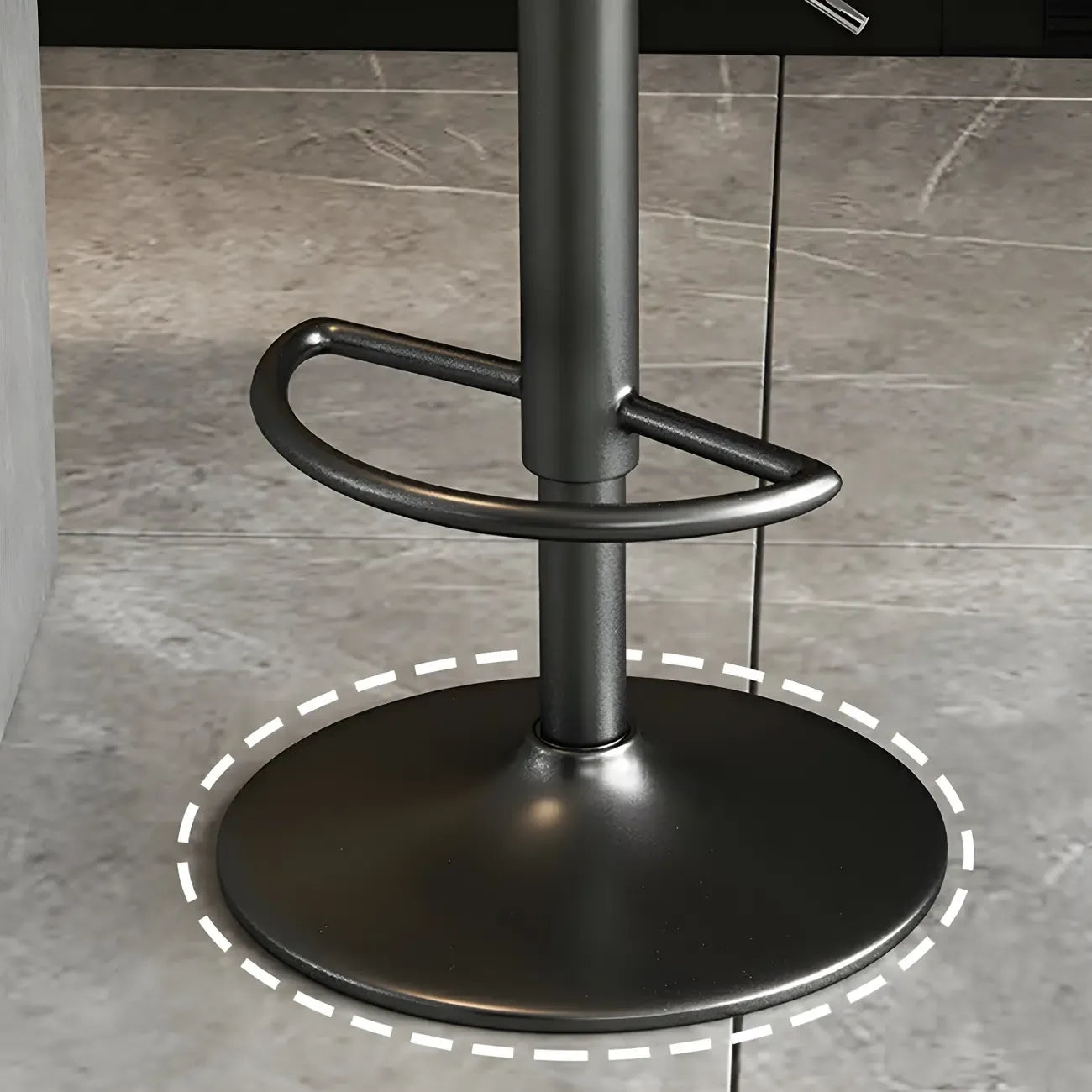 Glam Metal Round Adjustable Bar Stools with Cushions for Kitchen