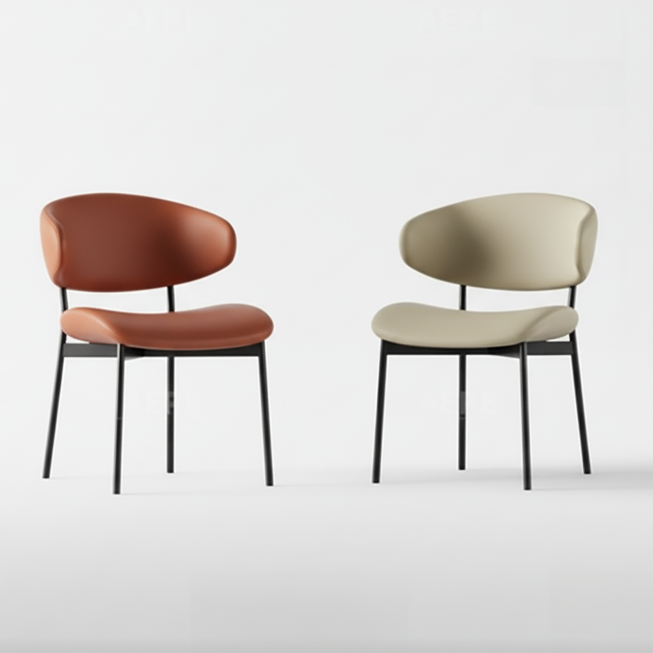Contemporary Upholstered Curved Armless Dining Chairs