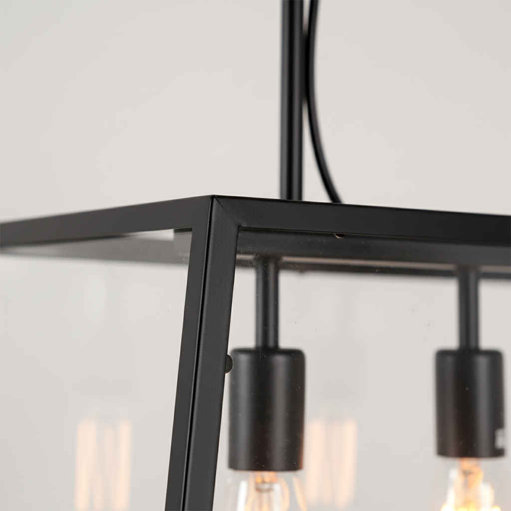 Industrial Black Rectangle Adjustable Kitchen Island Light