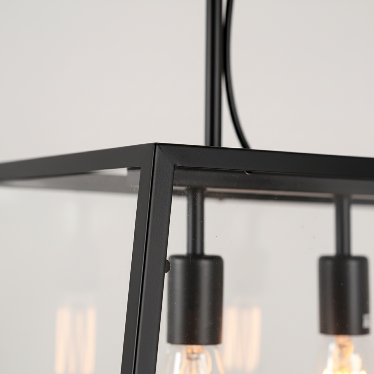 Industrial Black Rectangle Adjustable Kitchen Island Light