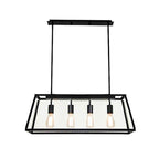 Industrial Black Rectangle Adjustable Kitchen Island Light