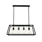 Industrial Black Rectangle Adjustable Kitchen Island Light