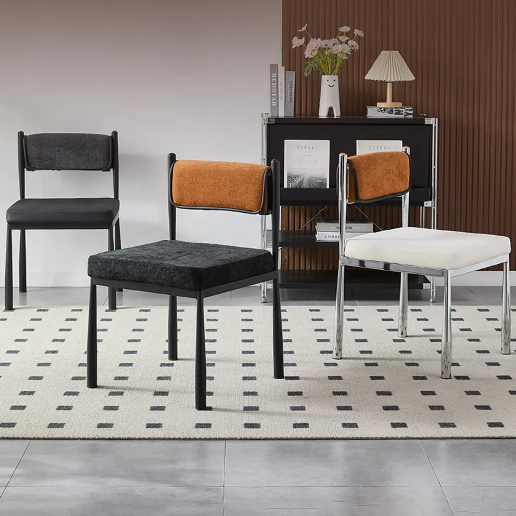 Mid-Century Modern Linen Upholstered Dining Chair