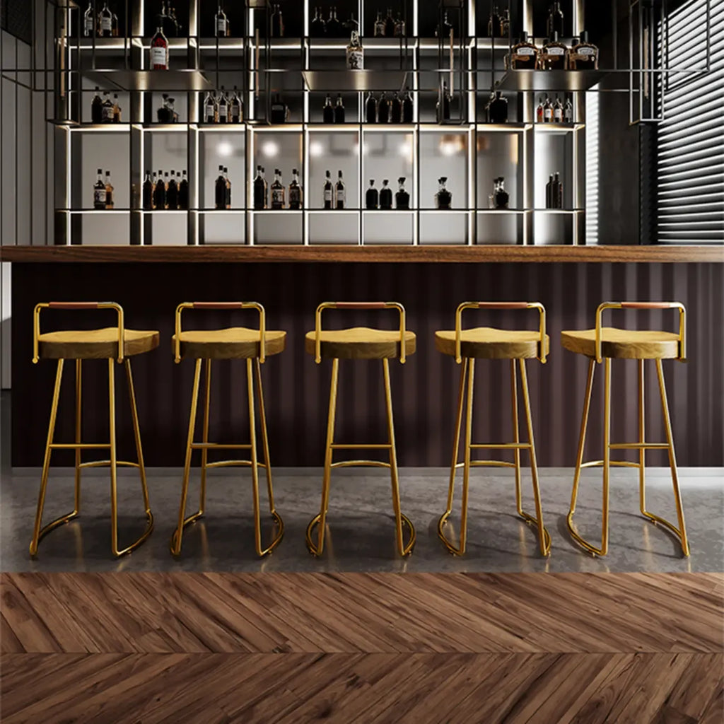 Modern Nordic Solid Wood Bar Stool Set of 2