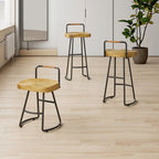 Modern Nordic Solid Wood Bar Stool Set of 2