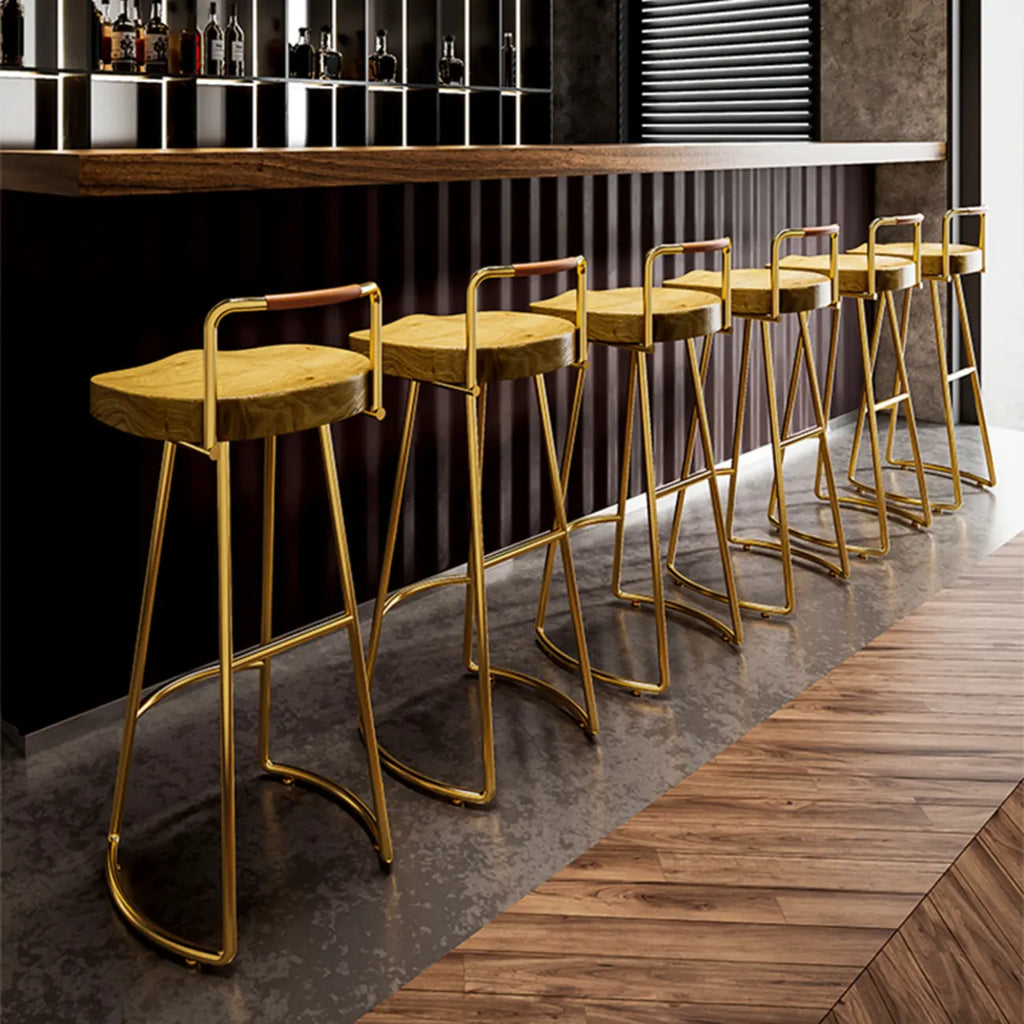 Modern Nordic Solid Wood Bar Stool Set of 2