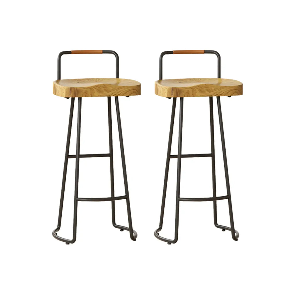 Modern Nordic Solid Wood Bar Stool Set of 2