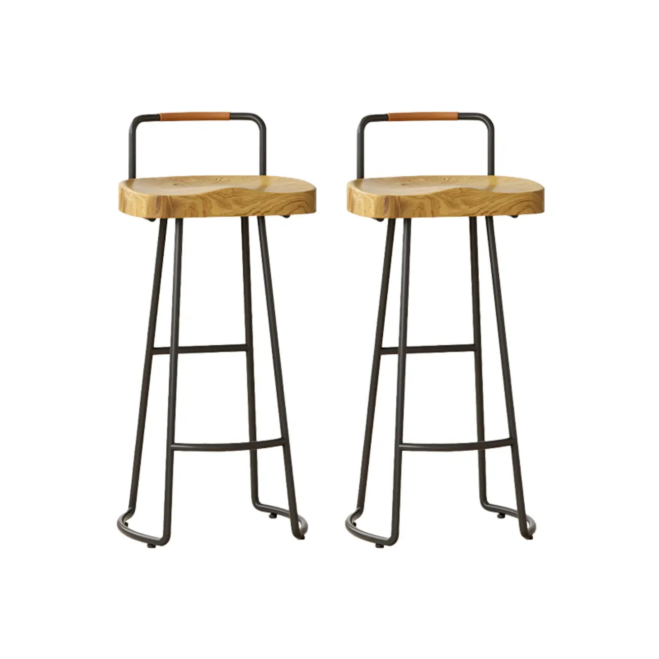 Modern Nordic Solid Wood Bar Stool Set of 2