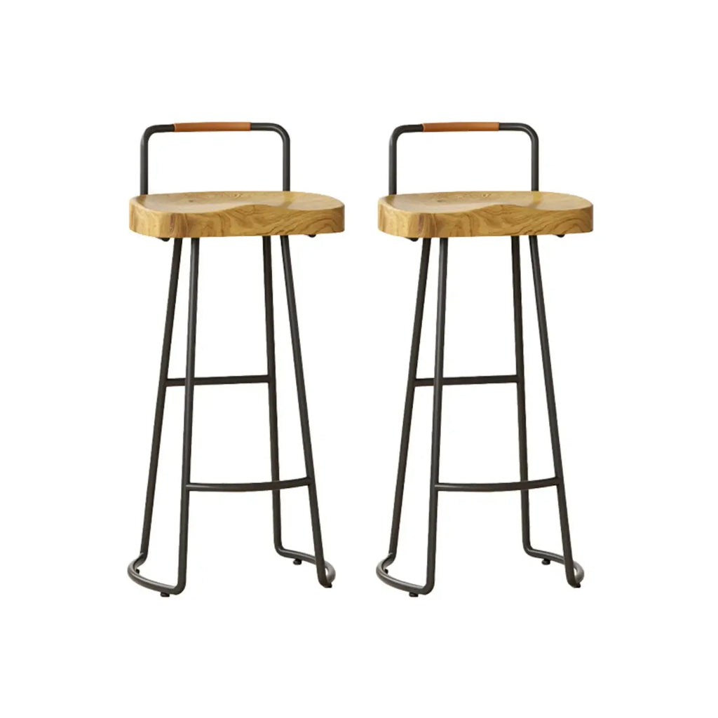 Modern Nordic Solid Wood Bar Stool Set of 2