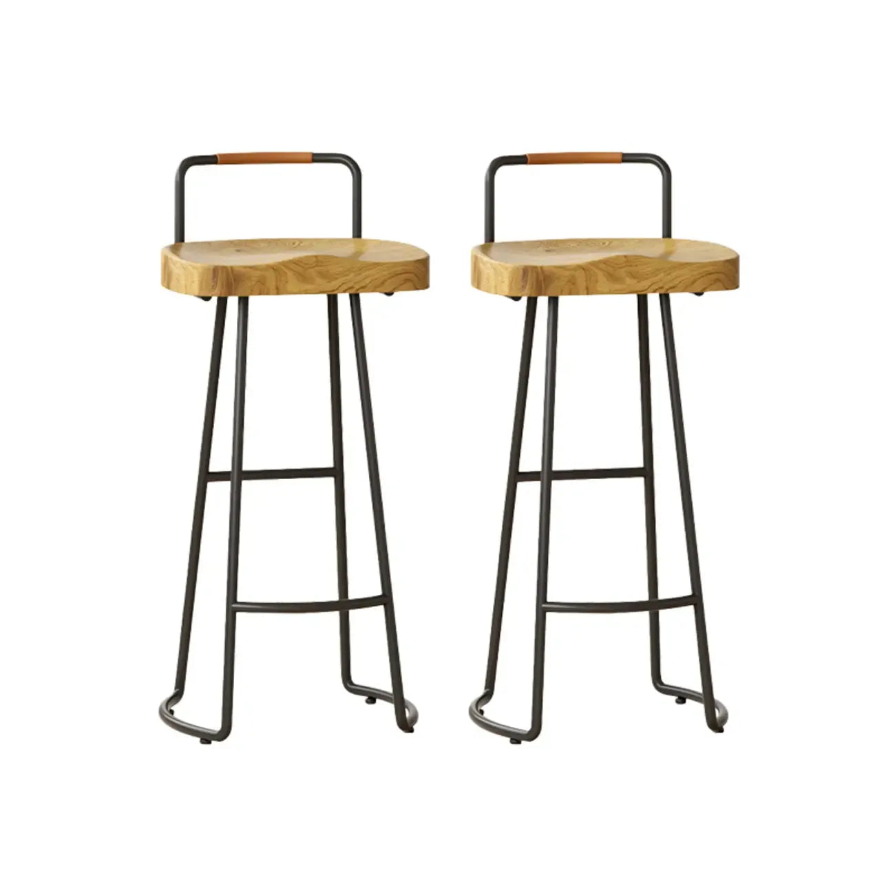 Modern Nordic Solid Wood Bar Stool Set of 2