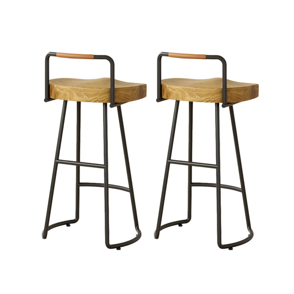 Modern Nordic Solid Wood Bar Stool Set of 2