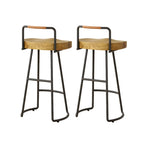 Modern Nordic Solid Wood Bar Stool Set of 2