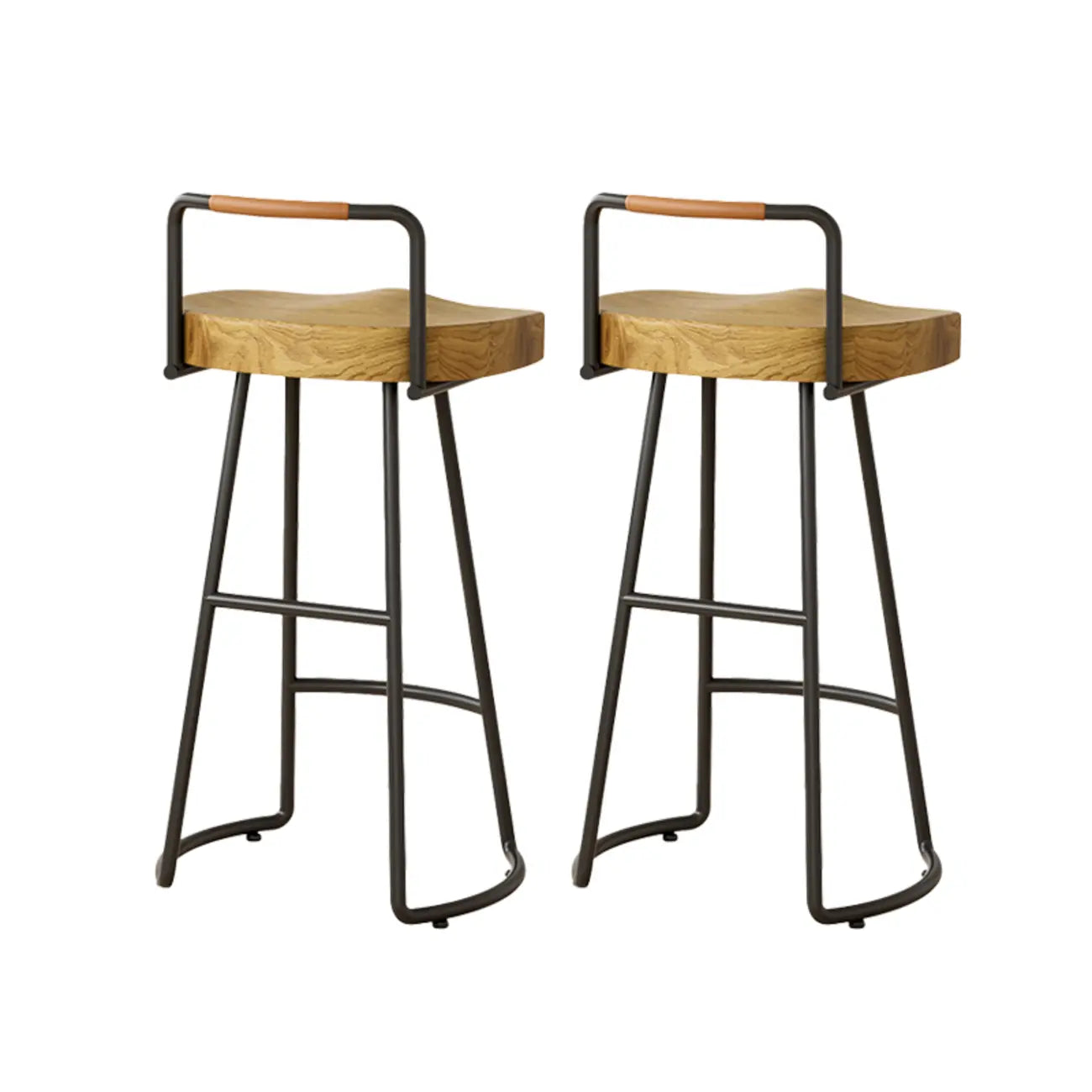 Modern Nordic Solid Wood Bar Stool Set of 2