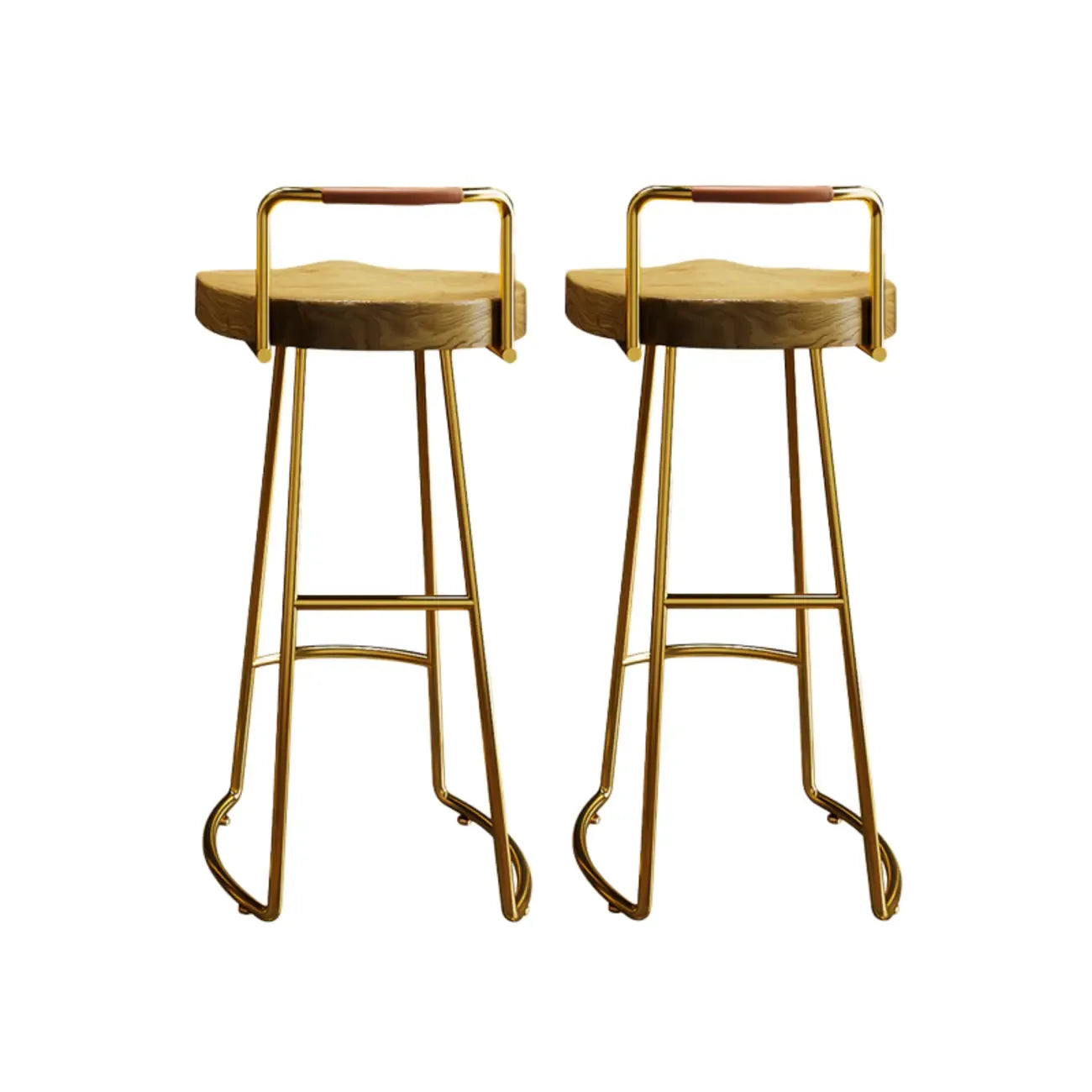 Modern Nordic Solid Wood Bar Stool Set of 2