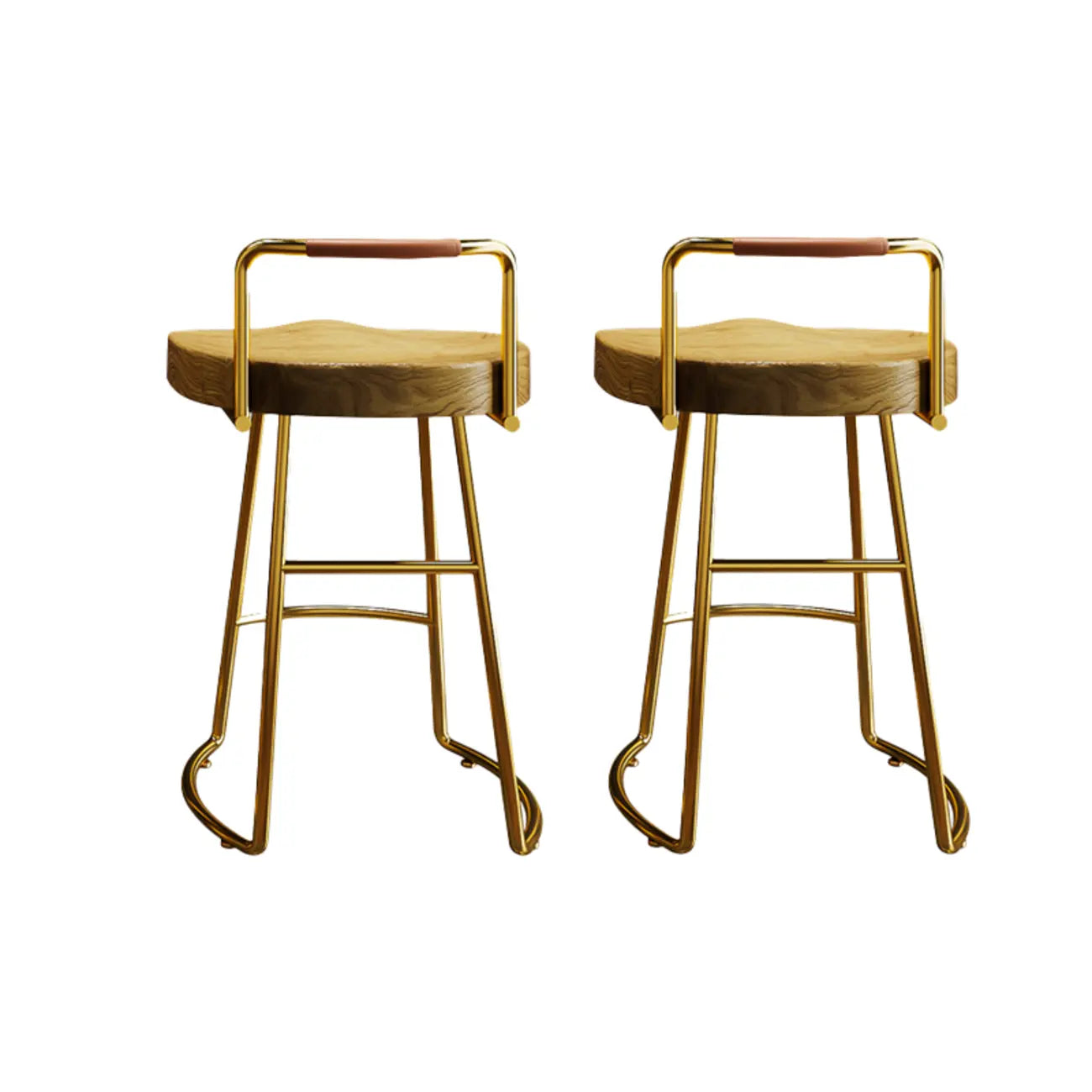 Modern Nordic Solid Wood Bar Stool Set of 2