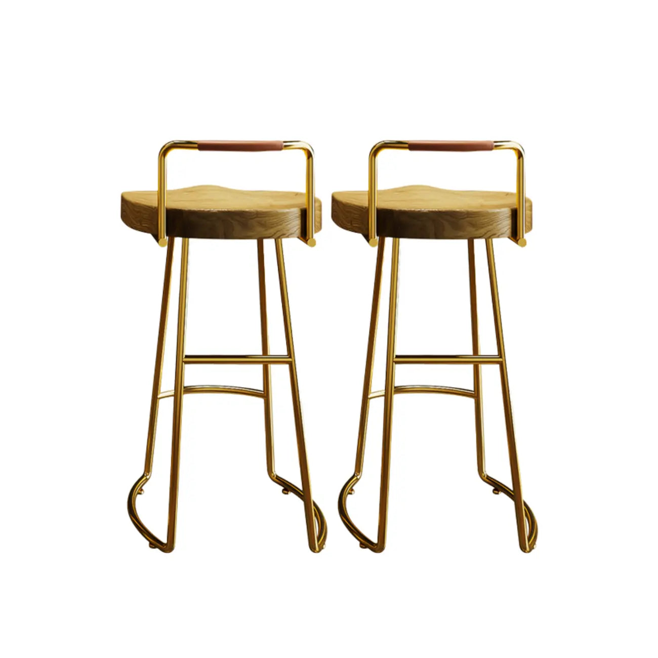 Modern Nordic Solid Wood Bar Stool Set of 2