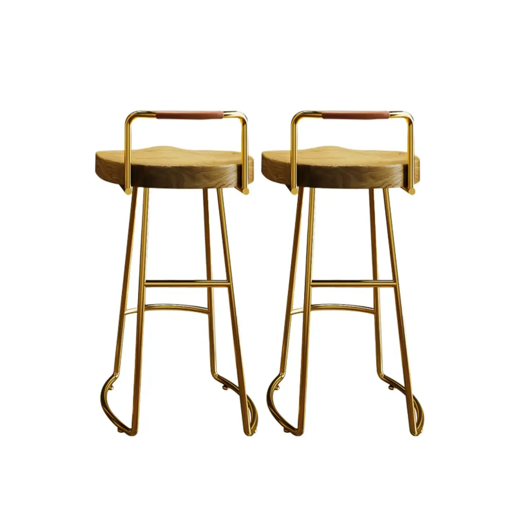 Modern Nordic Solid Wood Bar Stool Set of 2