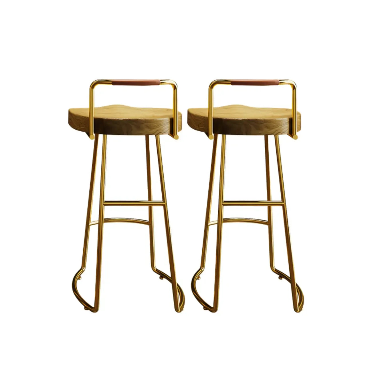 Modern Nordic Solid Wood Bar Stool Set of 2