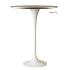 Round Glam Brown Gold Metal Tulip Base Bar Tables