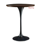 Round Glam Brown Gold Metal Tulip Base Bar Tables