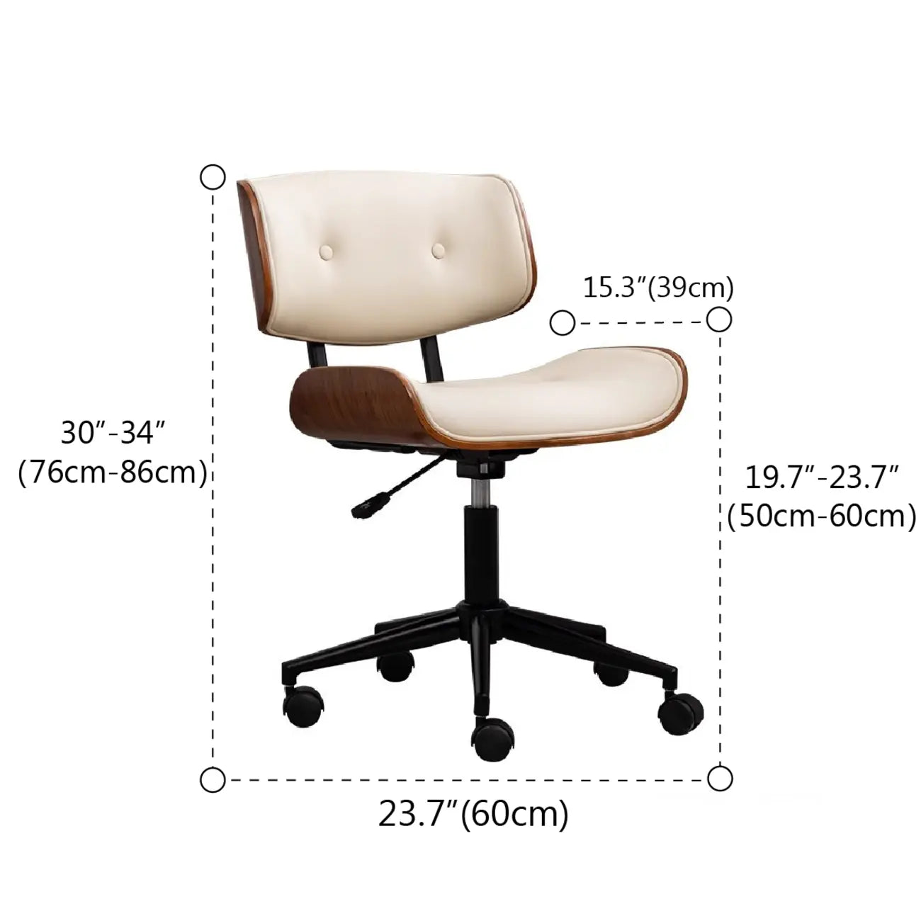 Black Adjustable Leather Swivel Ergonomic Office Chair