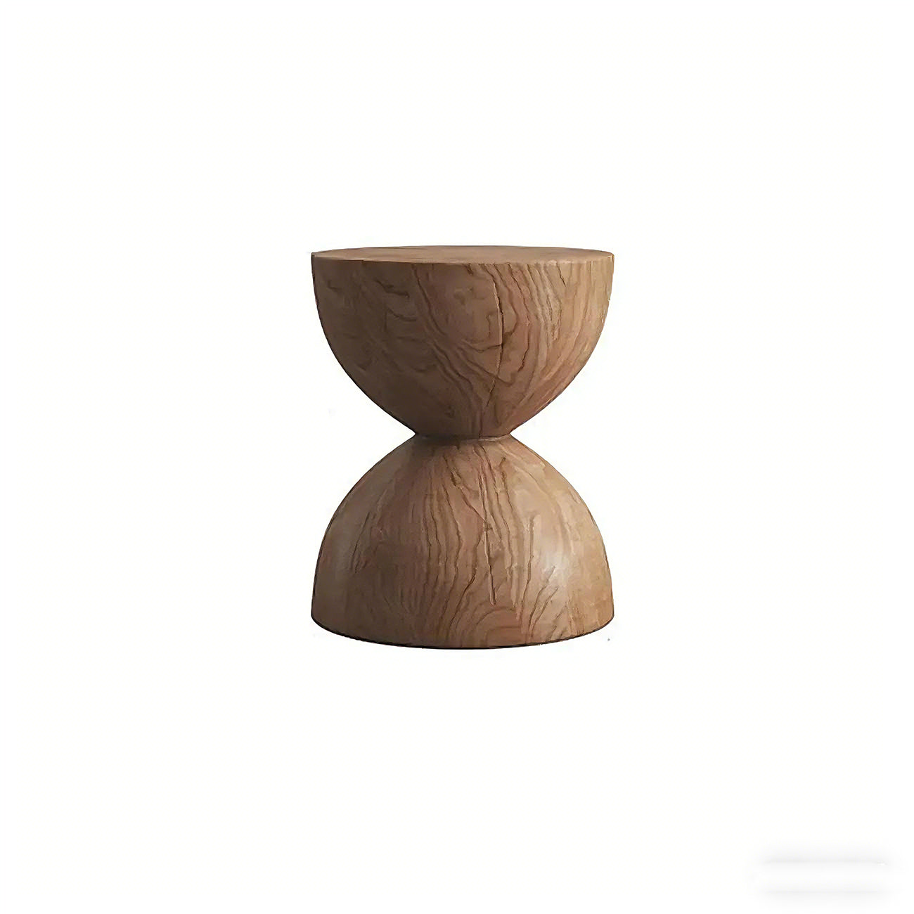 Modern Wooden Drum End Table with Unflip Top for Living Room