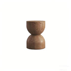 Modern Wooden Drum End Table with Unflip Top for Living Room