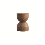 Modern Wooden Drum End Table with Unflip Top for Living Room