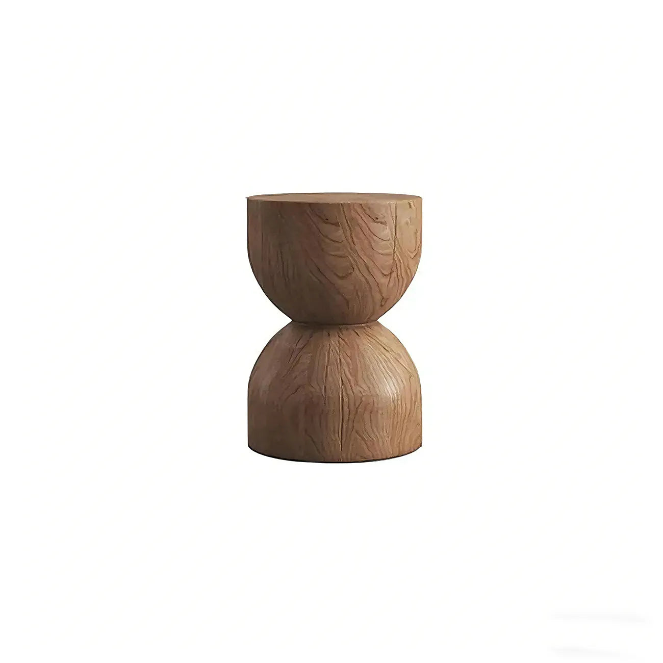 Modern Wooden Drum End Table with Unflip Top for Living Room