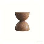 Modern Wooden Drum End Table with Unflip Top for Living Room