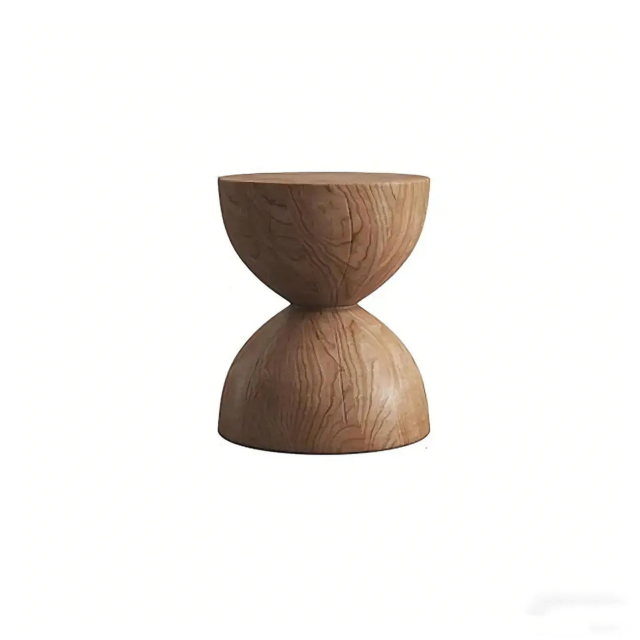 Modern Wooden Drum End Table with Unflip Top for Living Room