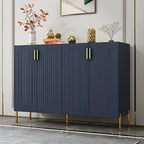 Contemporary Blue Wooden Shoe Storage Cabinet