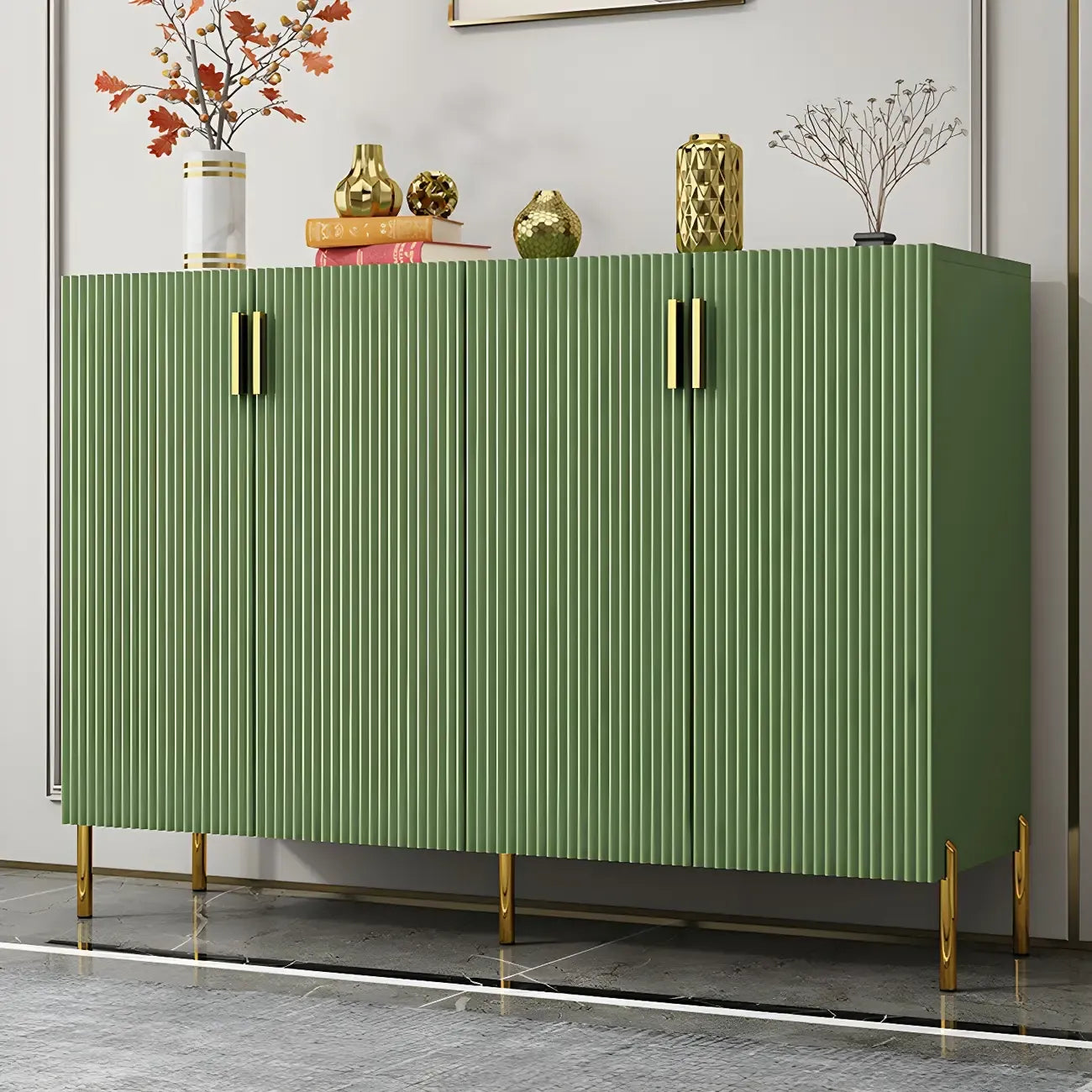 Contemporary Blue Wooden Shoe Storage Cabinet