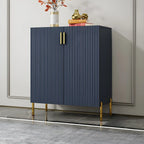 Contemporary Blue Wooden Shoe Storage Cabinet