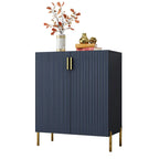 Contemporary Blue Wooden Shoe Storage Cabinet